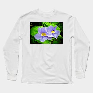 Streptocarpus Speicies Blue Flowers Long Sleeve T-Shirt